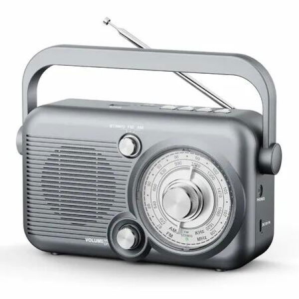 Portable Bluetooth AM FM Radio Vintage Shortwave with Rechargeable Battery USB TF Card for MP3,Stereo Earphone Output