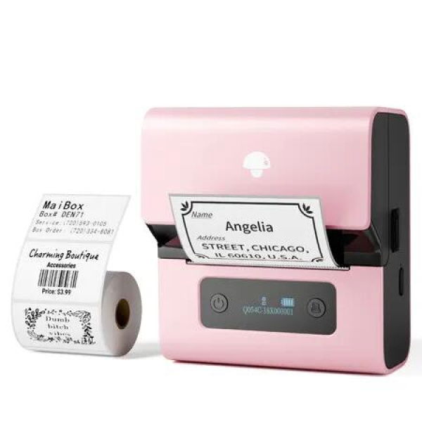 Portable Bluetooth Label Printer â€“ Inkless Thermal Barcode Maker for Small Business,Crafts,Clothing,Address & Mailing,Compatible with Phone & PC