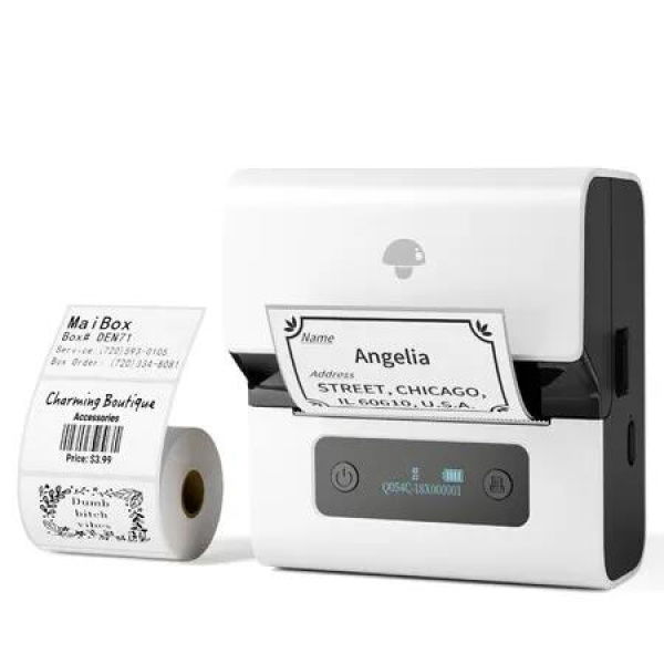 Portable Bluetooth Label Printer â€“ Inkless Thermal Barcode Maker for Small Business,Crafts,Clothing,Address & Mailing,Compatible with Phone & PC