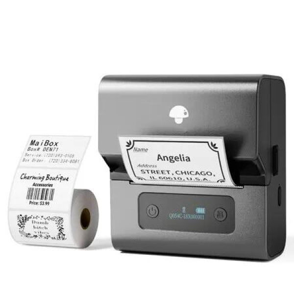 Portable Bluetooth Label Printer â€“ Inkless Thermal Barcode Maker for Small Business,Crafts,Clothing,Address & Mailing,Compatible with Phone & PC