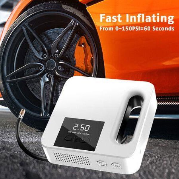 Portable Car Air Compressor 12V Electric Car Air Pump Mini Tire Inflator Auto Tyre Pumb 150PSI Tire Air Inflator Pump LED Light