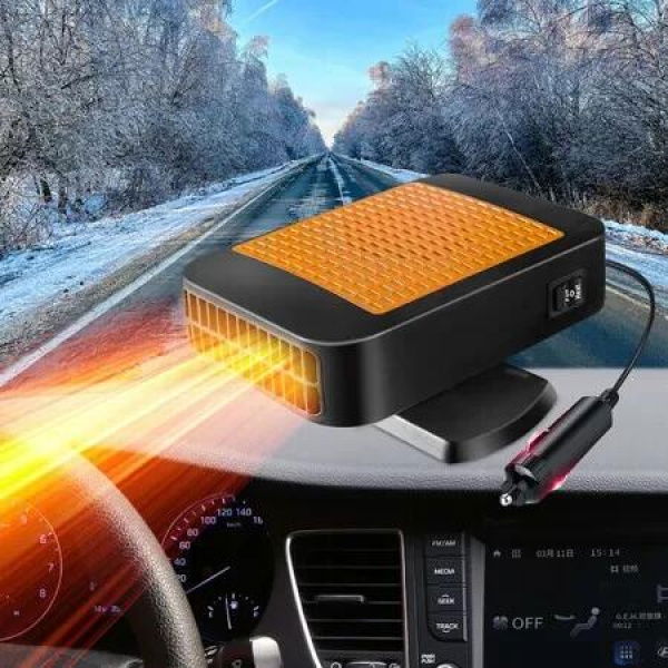 Portable Car Heater,12V 200W Fast Heating Defroster 2 in 1 Automobile Windshield Fast Heaters Car Heater That Plugs into Cigarette Lighter (Orange)