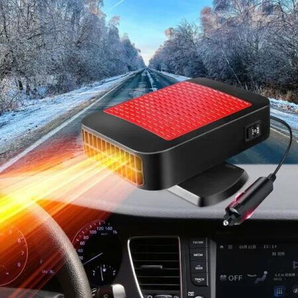 Portable Car Heater,12V 200W Fast Heating Defroster 2 in 1 Automobile Windshield Fast Heaters Car Heater That Plugs into Cigarette Lighter (Red)