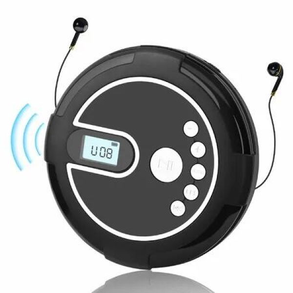 Portable CD Player with Dual Stereo Speakers,Rechargeable Walkman CD Player with Anti-Skip Protection,Discman CD Player for Car and Travel