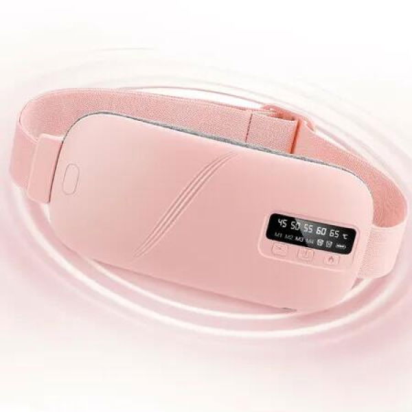 Portable Cordless Heating Pad, Electric Waist Belt Device, 4 Speed Vibration and 5 Levels Modes, Portable Electric Fast Heating Belt for Women and Girl