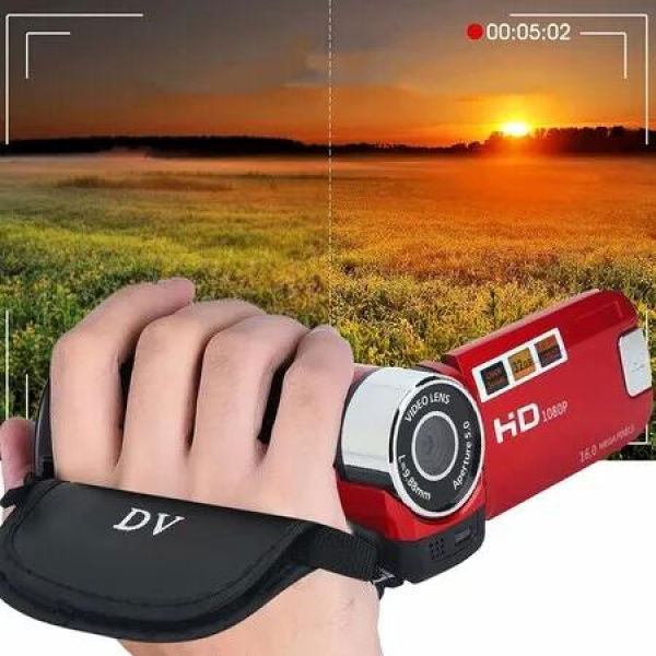 Portable Digital Camcorder with 270Â° Rotation for Dynamic Videography Capture Stunning Moment(Red)