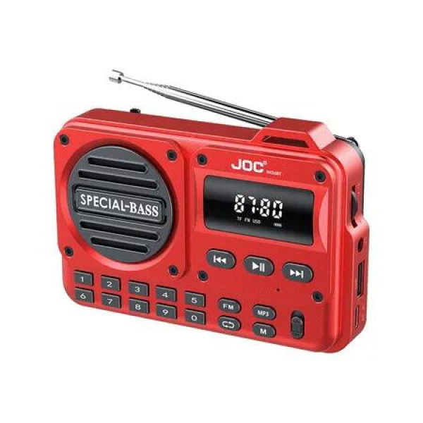 Portable Digital FM Radio,Rechargeable Digital Radio Recorder with LED Display,BT Speaker For Home Travel Color Red