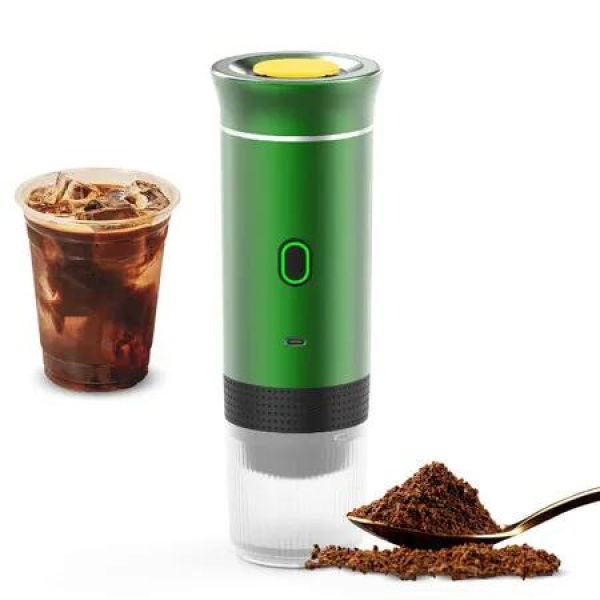 Portable Electric Espresso Machine,Rechargeable Portable Camping Coffee Maker,For Ground and Capsule Coffee,For Travel,Camping,Office Color Green