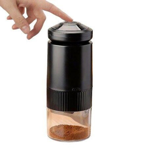 Portable Electric Grinder Coffee Bean Mill Type-C Charging Adjustable Coarse Fine Auto Stop Copper Motor Christmas Gift COL Black