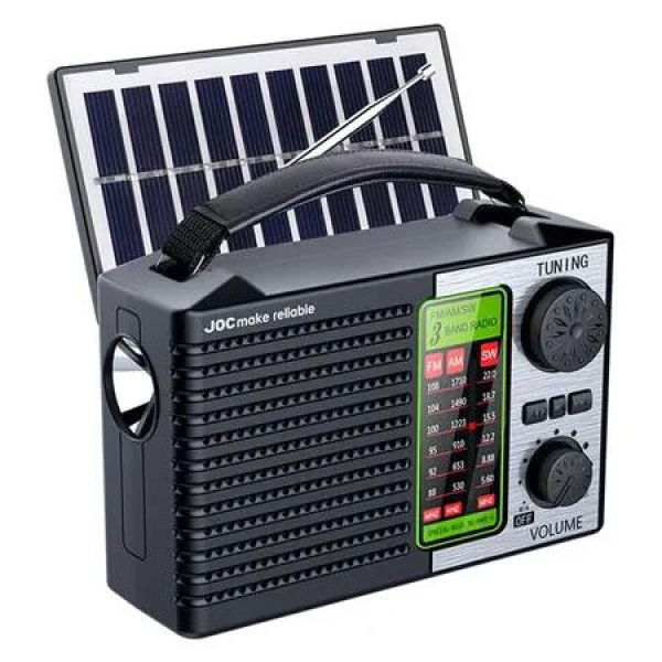 Portable Emergency Radio, Solar Radio with Flashlight and BT Speaker, Portable Am FM SW Radios Full Band Radios for Camping, Travel, Ourdoor, Black Green