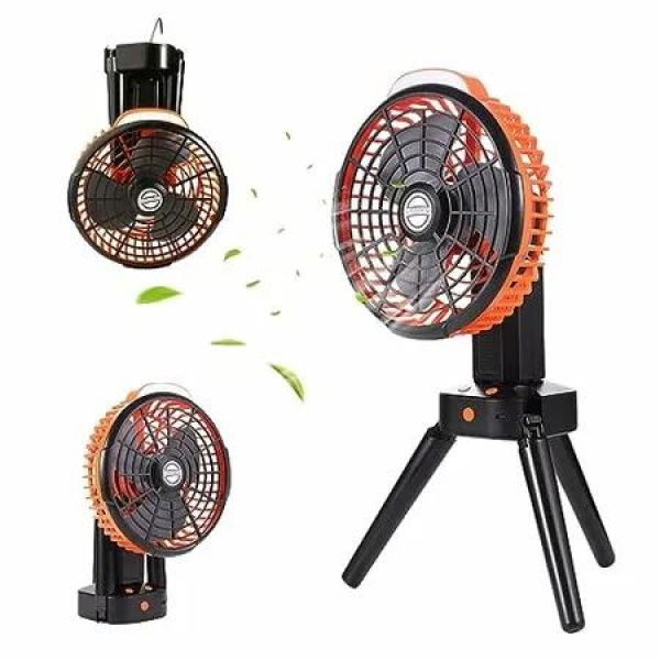 Portable Fan for Camping,Rechargeable Fan with LED Lantern,Oscillating Portable Fan,Quiet Personal Fan for Outdoor and Indoor