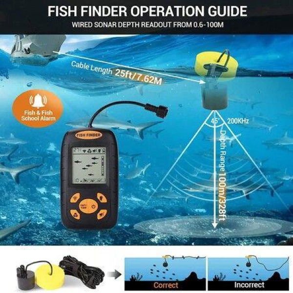 Portable Fish Finder Depth Finder For Outdoor Activity For Boat Fishing Sea Fishing