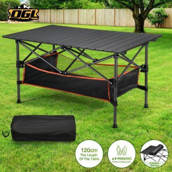 Portable Folding Camping Table Picnic Outdoor Foldable Desk Aluminium With Storage Carry Bag