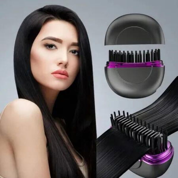 Portable Hair Comb Straightener Brush,Fast Heating 3 Temp Settings,Anti-Scald,For Travel Daily Use,Suitable For Men Long Beard And Women Hair