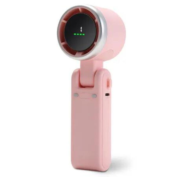 Portable Handheld Fan 5200â€¯mAh USBâ€‘C Rechargeable,5 Speed Quiet Brushless Foldable Pocketâ€‘Size with Stand,Pink