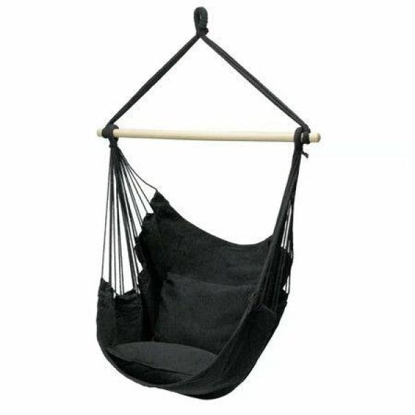 Portable Hanging Hammock Chair Swing Seat Home Garden Outdoor Camping PillowsType A