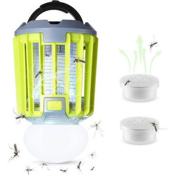 Portable Insect Zapper And Camp Lantern Waterproof Mosquito Killer Trap For Outdoors And IndoorsUSB Rechargeable