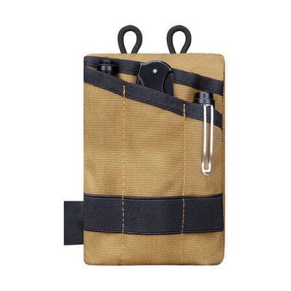 Portable Key Case Holder and Minimalist Wallet, Lightweght Card Case Knife Tool Flashlight Storage Pack for Men for Outdoor (Khaki)