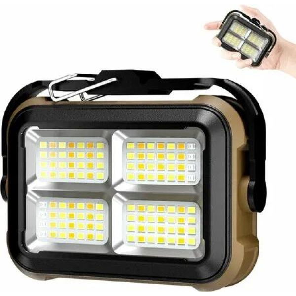 Portable Magnetic Suction Solar Light USB Rechargeable Tent Lantern Work Lights for Car Repair,Camping,Fishing,Outage Emergency Lighting