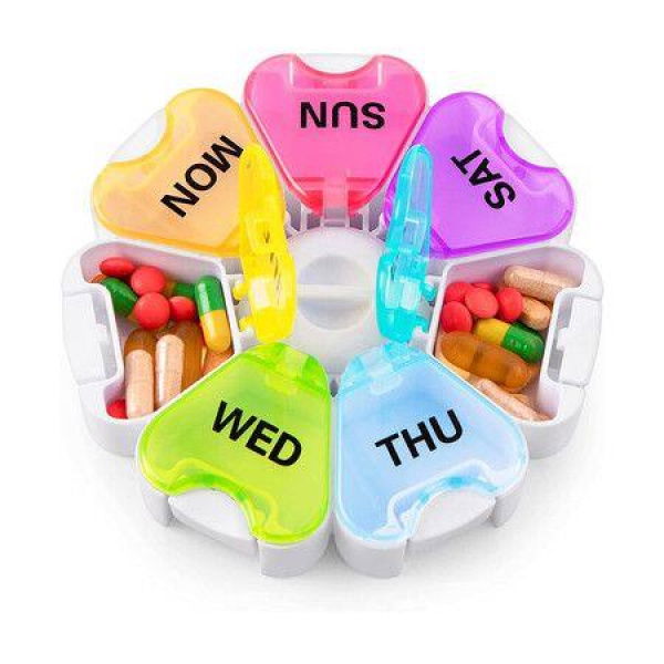 Portable Medicine Organizer With Easy Open Button Design For Vitamins