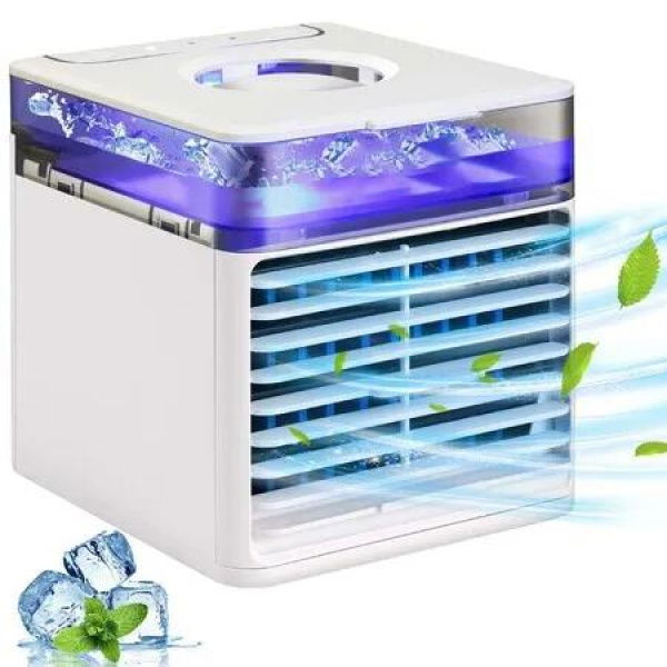 Portable Mini Air Conditioner with USB and LED - 3-Speed Humidifier for Home, Office, and Room Cooling