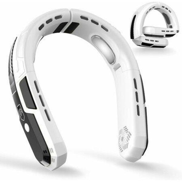 Portable Neck Fan Rechargeable 360 Degree Cooling Personal Fan 3 Speeds Foldable Quiet Wearable Fan for Travel Outdoor Indoor (Black)