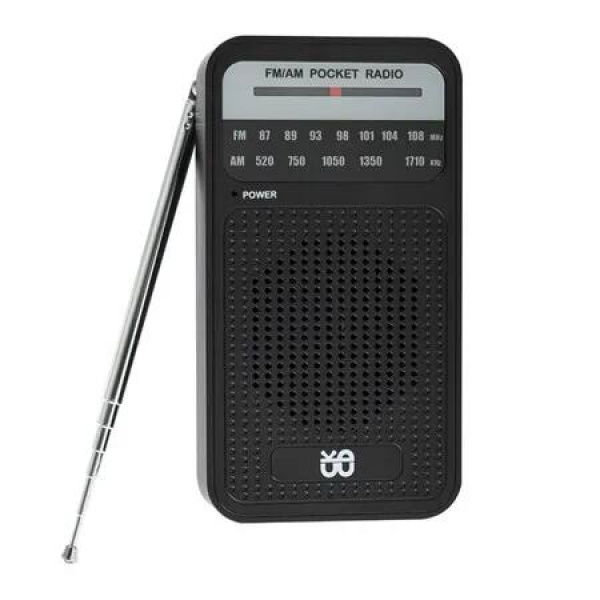 Portable Radio AM FM with Long Range Reception, Mini Pocket Radio with Battery Operated, Loud Speaker, Suitable for Indoor Outdoor (Black)