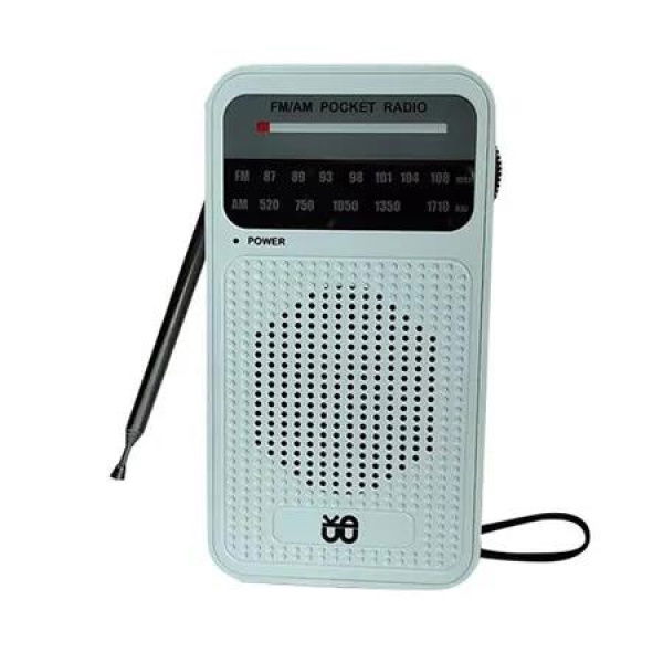Portable Radio AM FM with Long Range Reception, Mini Pocket Radio with Battery Operated, Loud Speaker, Suitable for Indoor Outdoor (White)