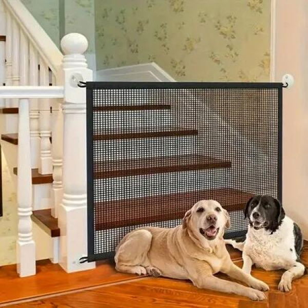 Portable Safety Gate Pet Dog Cat Fence Enclosure Barrier Safe Guard Fencing for Doorway Stairs 110*72cm