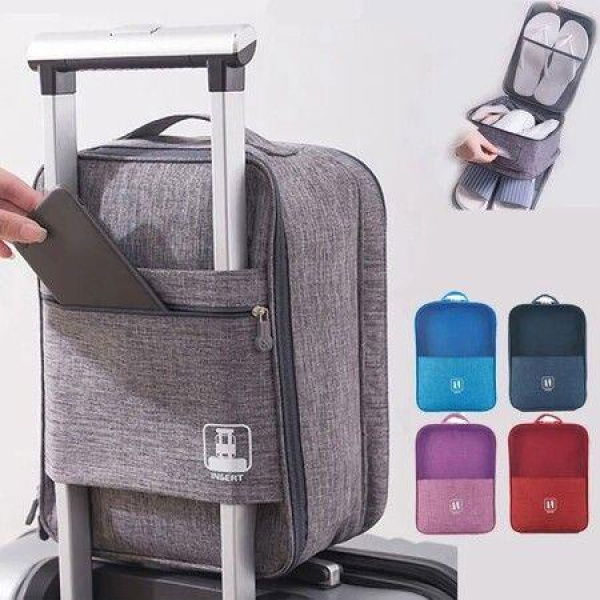 Portable Shoe Bag For Travel - Waterproof Storage Organizer - Fashion Suitcase Organizers - Travel Shoes Storage Bag (35*26*21CM)