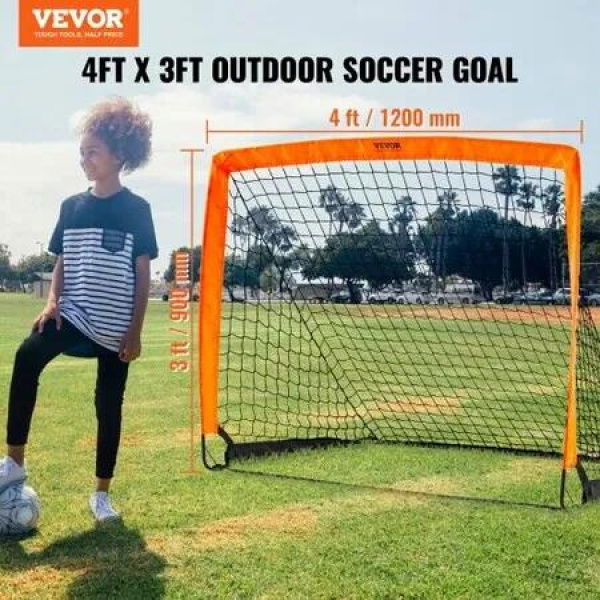 Portable Soccer Goal 1.2x0.9M Kids Backyard Soccer Net Foldable Pop Up Practice Soccer Net Mini Youth Training Soccer Goal Set All-Weather Indoor Outdoor