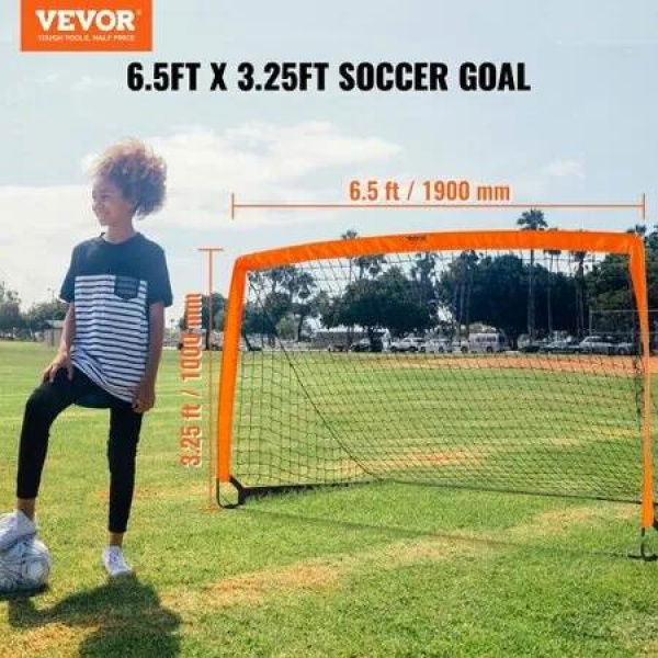 Portable Soccer Goal1.9x1 m Kids Backyard Soccer Net Foldable Pop Up Practice Soccer Net Mini Youth Training Soccer Goal Set All-Weather Indoor Outdoor