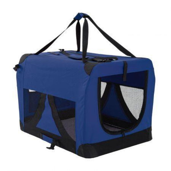 Portable Soft Dog Cage Crate Carrier XL Blue