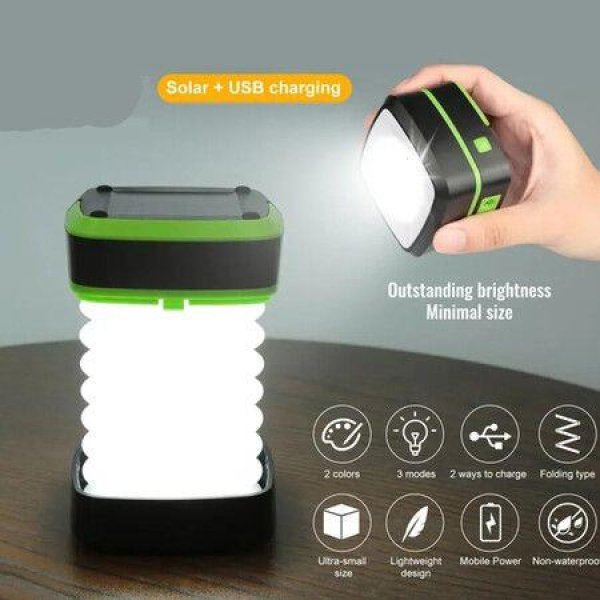 Portable Solar Camping Lights Rechargeable LED Light Camping Lantern Folding Camping Bulb
