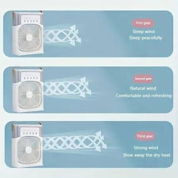 Portable Ultra Quiet Air Conditioner Personal Fan Small Cooling Misting Makeup Home Office Travel-White