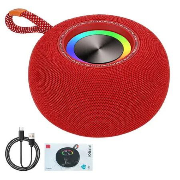 Portable Wireless Bluetooth Speakers, IPX6 Waterproof Small Shower Speaker, Loud Stereo Sound with Carry Lanyard for Outdoor (Red)