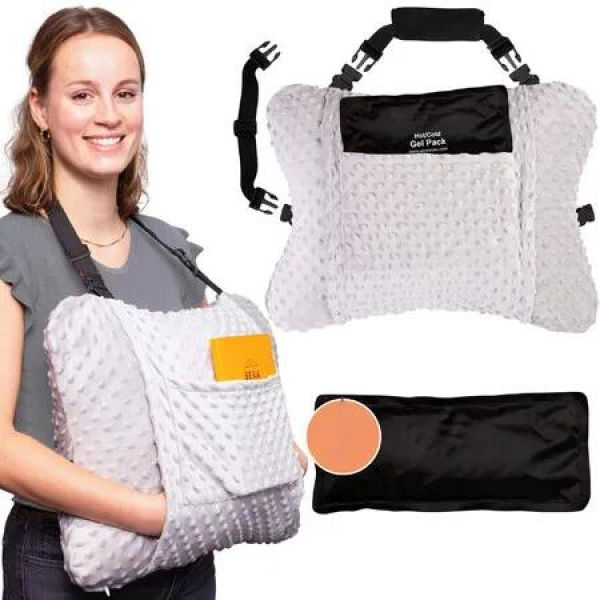 Post Mastectomy Pillow,Seatbelt Cushion,Breast Surgery Must Haves,Breast Reduction Recovery Supplies,Breast Augmentation,Post Op Essentials,Grey