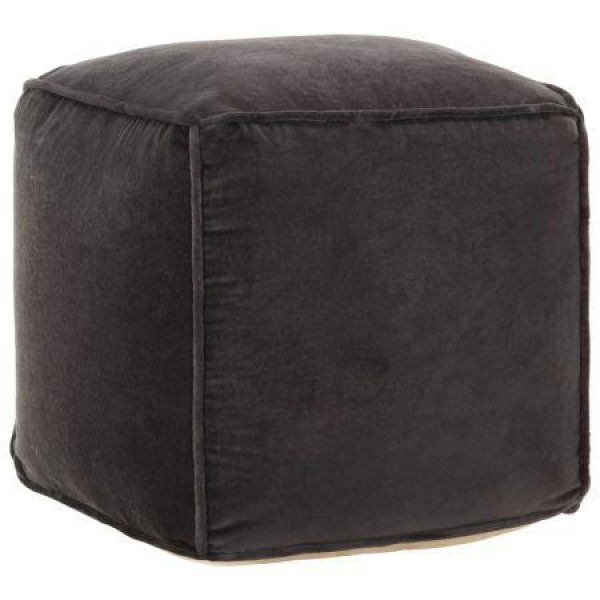 Pouffe Cotton Velvet 40x40x40 Cm Anthracite