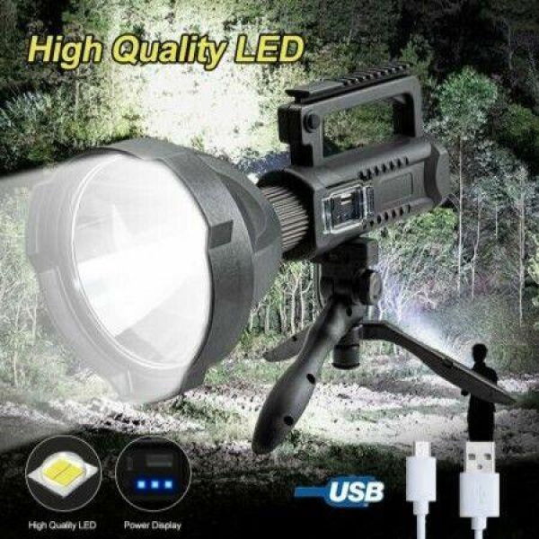 Powerful 200000LM LED Flashlight Work Light Spotlight Searchlight 4 Modes USB Recharge Portable Working Flashlight Lantern