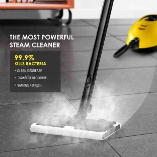 Powerful Steam Cleaner Mop With 17 Nozzles For Glass Tile Carpet Wood And Garments.