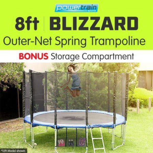 Powertrain Blizzard 8ft Trampoline With Net - Blue