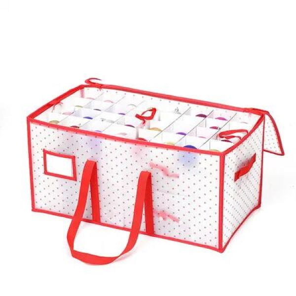 PP Christmas Ornament Storage Box with Zippered Closure hold up to 128 Christmas Balls Holiday Ornaments Storage Cube Organizer with Dividers.