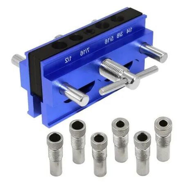 Precision Woodworking Self-Centering Dowel Jig Kit for Straight Hole Drilling