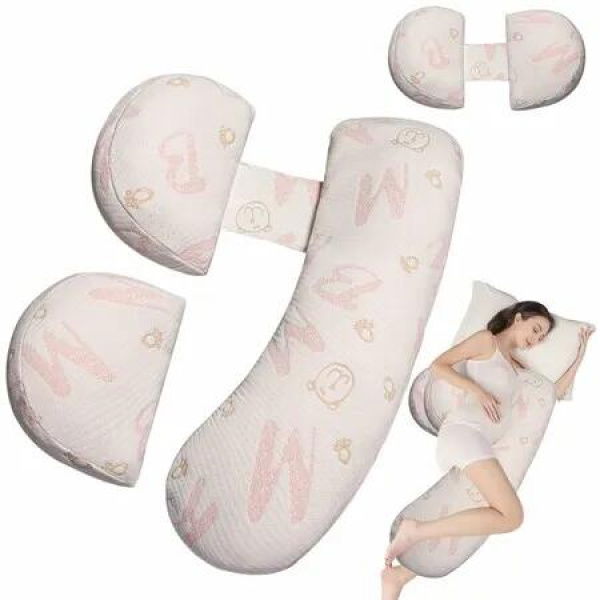 Pregnancy Pillow for Women Full Body Maternity Pillow for Back & Hip Support,Removable Soft Cover for Side Sleeper Comfort