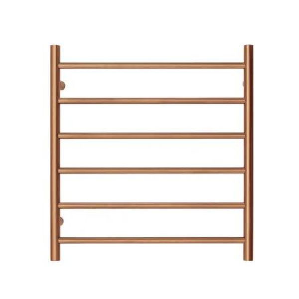 Premium Polished Rose Gold Towel Rack - 6 Bars, Round Design, AU Standard, 650x620mm Wide