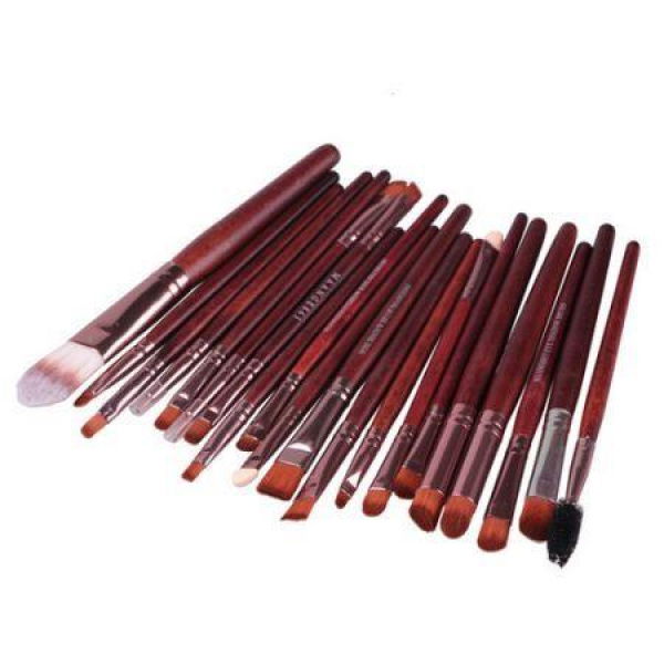 Pro Makeup 20pcs Brushes Set Powder Foundation Eyeshadow Eyeliner Lip Brush Tool Brown