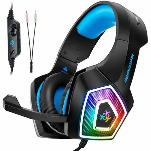 Pro V1 Gaming Headset Stereo for PS4 PC Xbox One Controller Over Ear Headphones Microphone LED Light Bass Surround Soft Mobile Phone Tablet Accessory