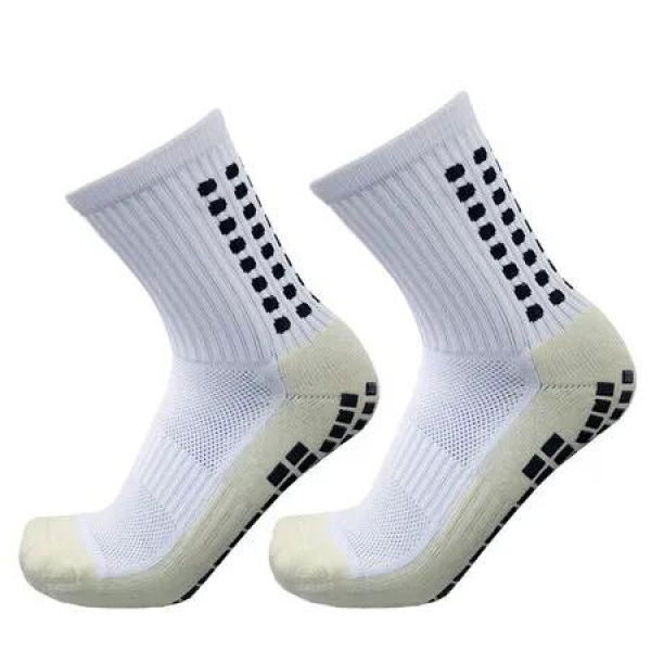 Professional Anti Slip Men Football Socks Riding Cycling Sport Socks Nylon Breathable Running Socks Color White
