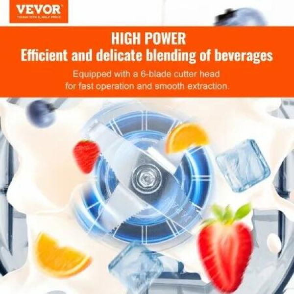 Professional Blender with Shield Commercial Countertop Blenders 2L Jar Blender Combo Stainless Steel 9 Speed & 5 Functions Blender for Shakes Smoothies