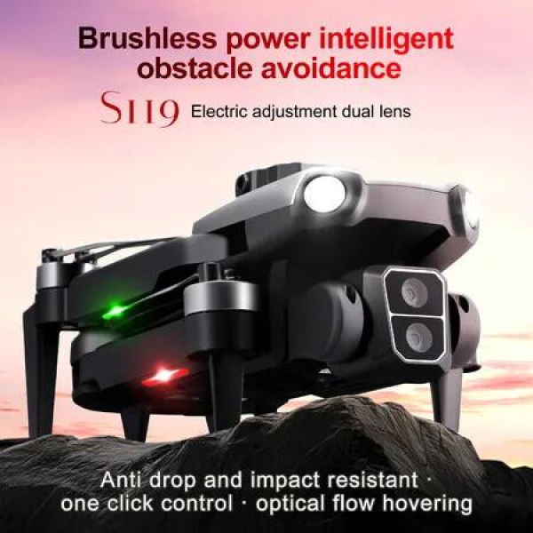 Professional Drone 8K With Dual Camera 5G WIFI Smart Obstacle Avoidance FPV Brushless Motor RC Quadcopter Mini Drone Color Black